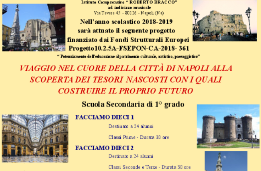 Calendario progetto PON “Facciamo 10-2”